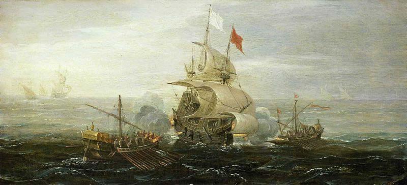 Aert Anthonisz A French Ship and Barbary Pirates Norge oil painting art